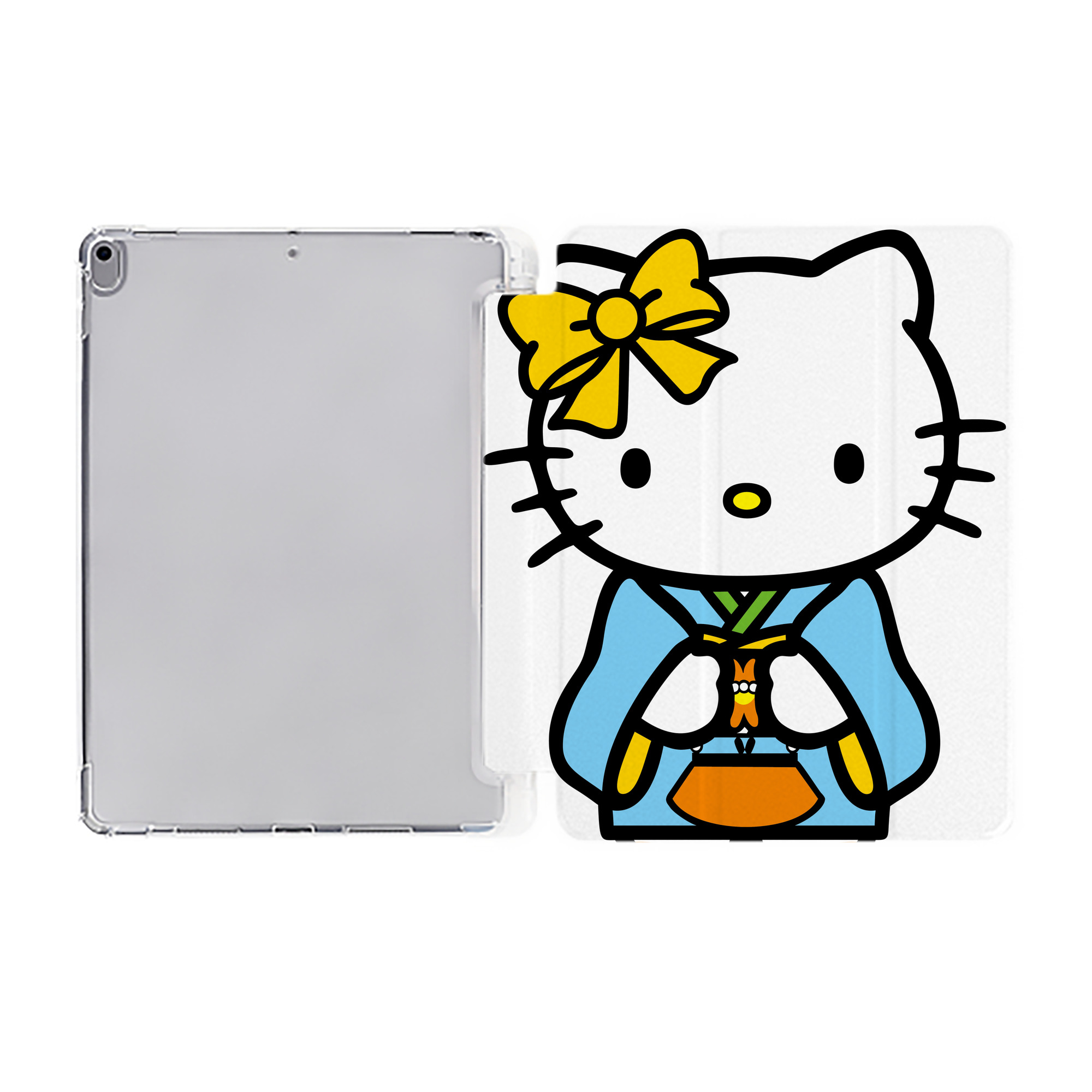 （画像用） Hello Kitty ハローキティ IPad ケース ペン収納付き 三つ折りスタンド PUレザー×シリコン 対応機種9.5/10.5/10.9インチ